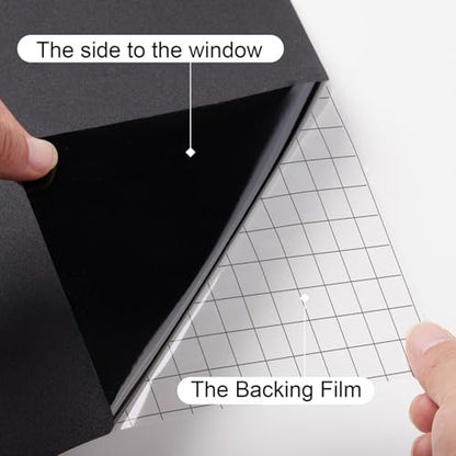 NINETREX Blackout Window Privacy Film,Darkening Window Tint Black Opaque Covering 100% Light Blocking Static Cling Sticker for High Privacy,（35.4 x 157.4inch,Black） - color: ['Blackout'], size: 35.4" x 157.4" (90 x 400 cm)