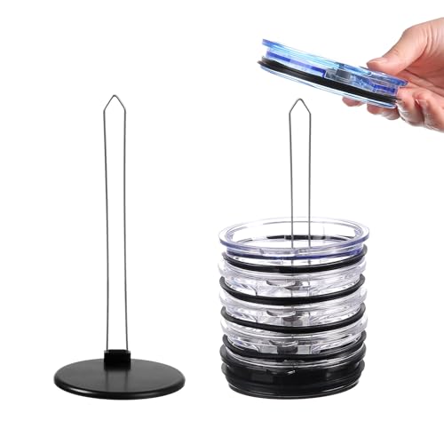 Glass Lid Organizer Space Saving Slim Vertical Storage for Up to 10 Lids Clutter Kitchen Cabinets Countertops Organization