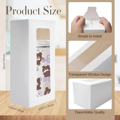 SENONAPO 64 Pcs Gift Boxes with Ribbon 12oz 16oz 20oz for Transparent Gift Box for Sublimation Glass Exhibition Boxes Drinking Glasses Jars Blanks Tumbler Sublimation Tumblers Gift Box (White)