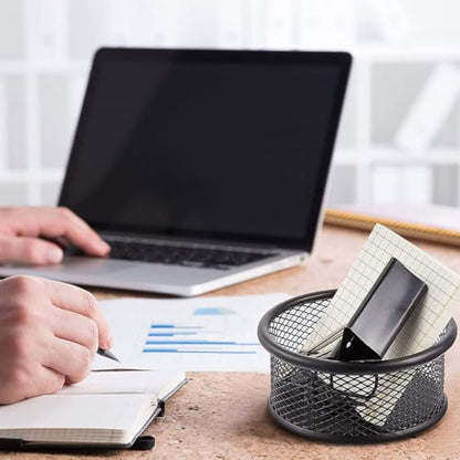 4PCS Paper Clip Mesh Holder Lid Creative Desk Organizer Self-Dispensing Paper Clip Dispenser for Office and School Use
