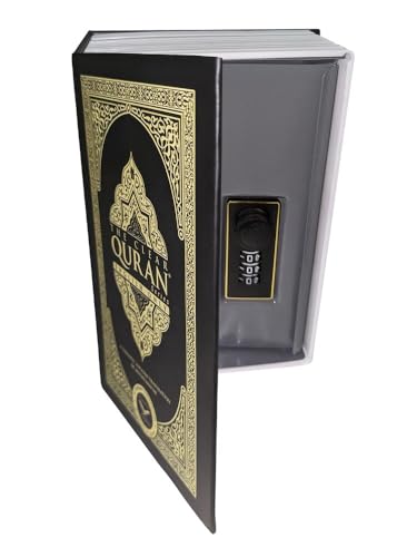 Secret Quran Safe with Lock - Portable Diversion Safe Box, Hidden Dictionary Book Safe, Small Quran Safe with Combination Lock, Ideal for Money & Valuables (7.08"x4.52"x2.15") Black Small