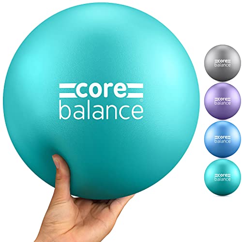 Core Balance 9 Inch Anti Burst Pilates Ball - Mini Exercise Ball for Yoga, Barre, Stretching and Core Stability Workout - color: Teal