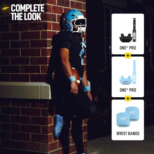 Nxtrnd One Pro Football Mouth Guard, Interchangeable Strap, Fits Adult & Youth (Columbia Blue) - color: Columbia Blue Pro