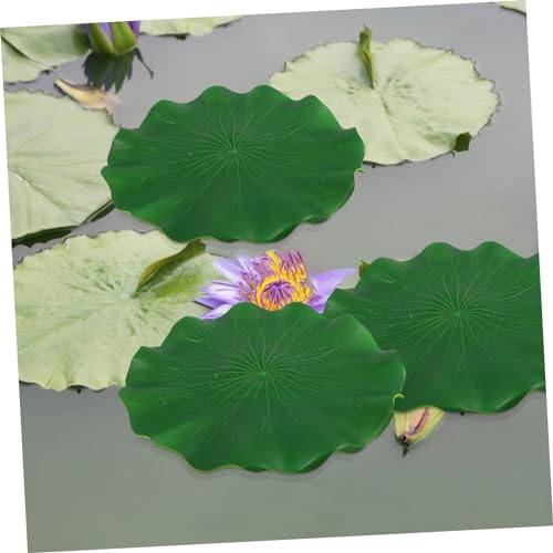 5pcs Simulation Lotus-Leaves Floating Decor Vivid Artificial Lily Pads for Aquarium Garden Decoration Material for Fish Shade Event Display