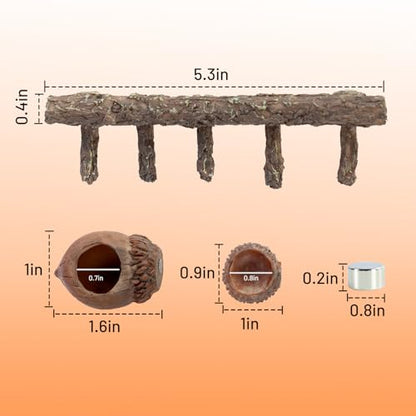 Jumping Spider Hideout and Feeding Dish, 3 in 1 Nut Shaped Hide Cave Sets for Spider Playing Feeding Climbing, Enclosure Accessories