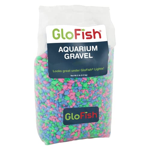 GloFish Aquarium Gravel, Pink/Green/Blue Mix, Complements GloFish Tanks, 5 Pounds - color: Pink/Green/Blue Fluorescent, size: 4 x 5 x 9 inches ; 5 pounds