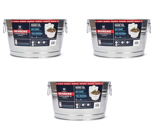 Behrens 5 Gallon Round Steel Tub (3 Tubs) - style: 3 Tubs