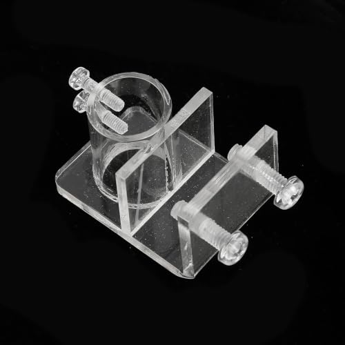 Pssopp Aquarium Water Pipe Clamp, Acrylic Aquarium Pipe Clip Clamp Holder Transparent Fish Hose Fix Clip for Aquarium in Out Pipe Single Hole 25mm/0.98in Inner Diameter