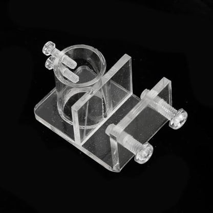 Pssopp Aquarium Water Pipe Clamp, Acrylic Aquarium Pipe Clip Clamp Holder Transparent Fish Hose Fix Clip for Aquarium in Out Pipe Single Hole 25mm/0.98in Inner Diameter