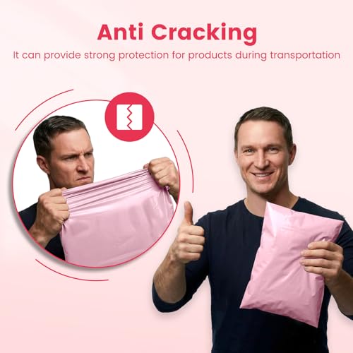 Metronic Poly Mailers 10x13 1000 Pack, Small Bulk Shipping Bags for Clothes | Heavy Duty Self Seal Waterproof Tear-resistant Packaging Bags, Mailing Envelopes for Clothing, Small Business, Light Pink. - size: 10X13 1000PC