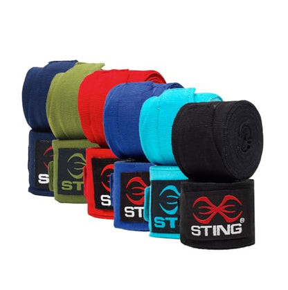 STING Elasticized Boxing Hand Wraps, Boxing Equipment for Professional Competition and Training - color: Neon Green