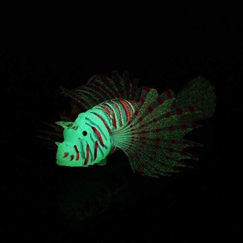 Yosoo Artificial Glowing Lion Fish Luminous Fake Fish Aquarium Fish Floating Ornament Simulation Fish for Fish Decoration (Red)