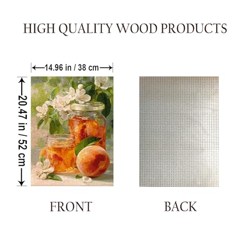 Peach JAM Food Jigsaw Puzzle - 500 Pieces Wooden Puzzle for Adults, Wall Art Gift, Finished Size: 20 x 15 Inch - color: Peach Jam - 500 Pieces