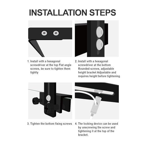 YOUTHINK Fish Container Light Bracket, Aluminum Alloy Aquarium Light Holder Professional Adjustable Height Lamp Stand for Hanging Lamp (Black) - color: Black