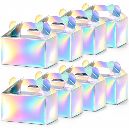 VGOODALL 16PCS Iridescent Gable Favor Boxes, 6.1 X 3.3 X 3.5 inches - color: Sliver