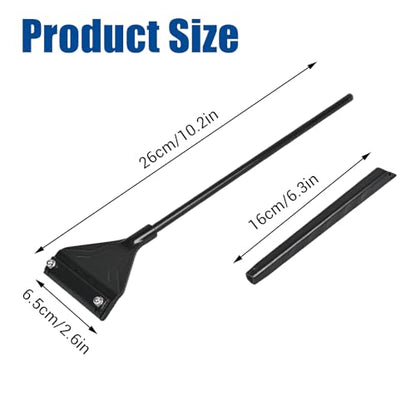 Algae Scraper for Glass Aquariums - 24.5 Inch Rigid Long Handle Aquarium Razor Scraper Tool, Screw-Locked Fish Tank Cleaner with 10 Stainless Steel Blades & Hex Wrench, Optimized for Flat Glass - size: 24.5inch