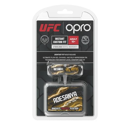OPRO Official UFC Fighter Collection Israel Adesanya Instant Custom-Fit Mouthguard – Self-Fit Gum Shield for MMA, Boxing & Combat Sports - color: Israel Adesanya