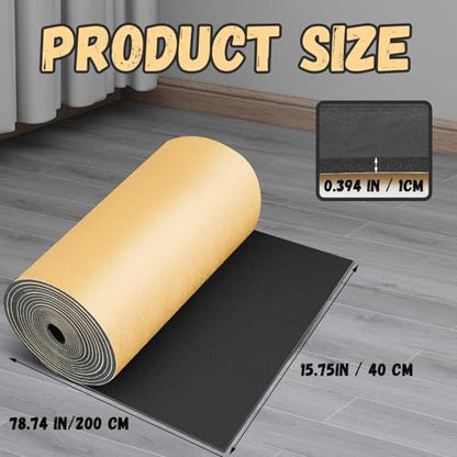 Pangda 1 Piece 78 x 16 x 2/5 Inches Extra Large Marine Foam Roll Closed Cell Rubber with Adhesive Insulation Sheets Lightweight Single Sided Tape Water Weather Resistant for Craft - size: 78 x 16 x 2/5 Inch