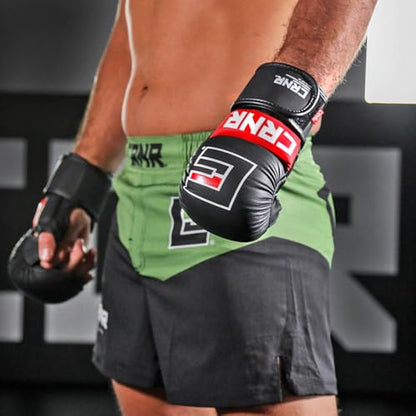 Combat Corner MMA Spar Gloves for Men and Women - MMA, Kickboxing, Muay Thai Sparring Training Gloves | Black - size: Large-X-Large