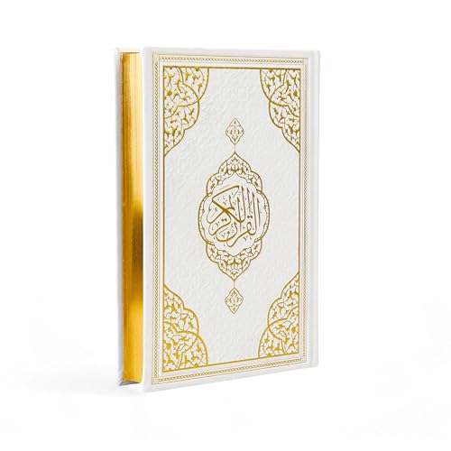 FURKAN The Noble Qur'an Arabic Large Size, Al Quran Al Karim, Islamic Gift, Gift for Men & Women, (6.7x9.5″) Thermo Leather Quran - White - color: White