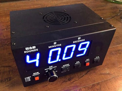 Boxing Interval Timer, Boxing and Muay Thai Timer with Blue LED Screen, Beep Timer Reminder, Full Button Knob Operations, Round Time Optional Gears, for Muay Thai/MMA/Kickboxing
