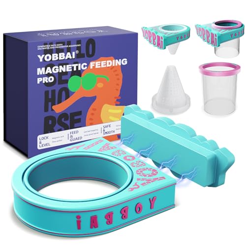 Yobbai Magnetic Fish Feeding Ring – Strong Magnet Feeder for Betta Goldfish Shrimp, Stops Waste, Anti Jump, Works with Floating Pellets Frozen & Live Worms