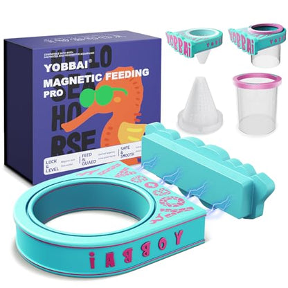 Yobbai Magnetic Fish Feeding Ring – Strong Magnet Feeder for Betta Goldfish Shrimp, Stops Waste, Anti Jump, Works with Floating Pellets Frozen & Live Worms
