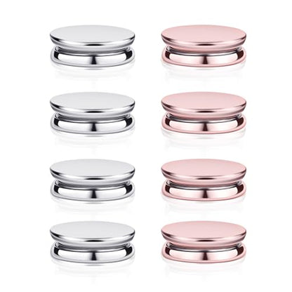 8pcs Hijab Magnetic Pins, Multi-Purpose Magnetic Scarf Clip no Snag Hijab Magnets Scarf Magnetic Clasp Strong Magnetic Hijab Pins Pinless Brooch for Women Clothes (Pink, Silver) - color: Pink, Silver