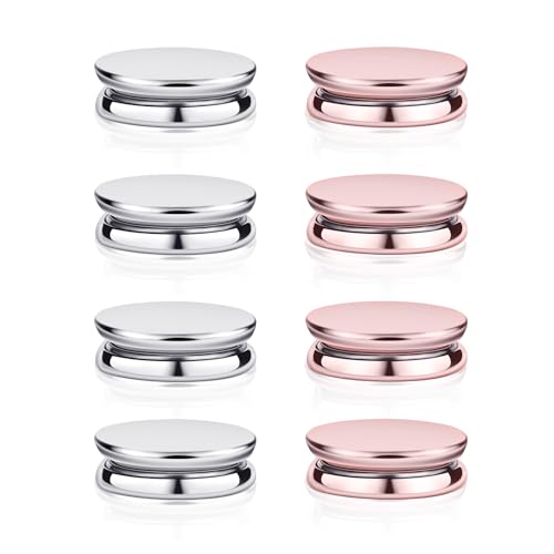 8pcs Hijab Magnetic Pins, Multi-Purpose Magnetic Scarf Clip no Snag Hijab Magnets Scarf Magnetic Clasp Strong Magnetic Hijab Pins Pinless Brooch for Women Clothes (Pink, Silver) - color: Pink, Silver