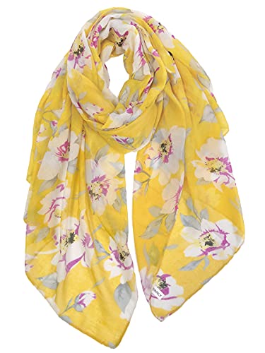 GERINLY Lightweight Scarves Fashion Print Cotton Feel Scarf for Women Shawl - color: Yellow