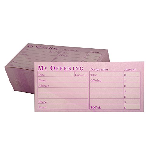 Church Offering/Tithe Donation Envelopes, Simple Design, Easy-Open Tab, Blank Designation Lines, Fits Bills & Checks, Visitor Card/Information Form, Malachi 3:10 KJV Verse - Purple - Package of 125 - color: Purple, size: Package of 125