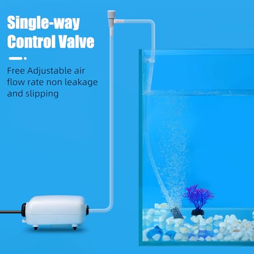 AQUANEAT Aquarium Control Valve 20PCS,Fish Tank 2 way Valves for 3/16" Airline Tubing, Plastic Air Regulator, for Aquarium Air Pump Accessories