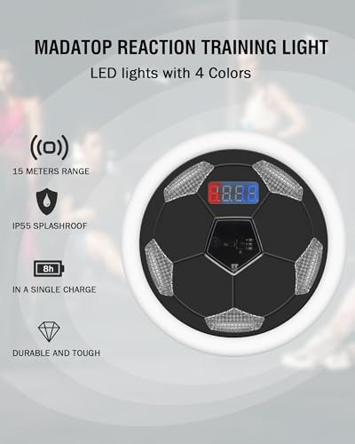 Reaction Training Lights, 6+1 Sports Speed & Agility Training LED Lights for Football, Fitness, Boxing, Sports Training Equipment, for Coaches, Gyms and Individual Athlete Workouts
