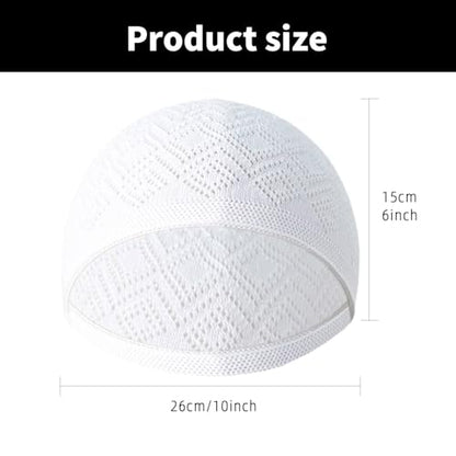 Muslims Prayer Hat Cotton Knitting Hat Solid Hat Men's Religious Hat for Adult Women - color: Black