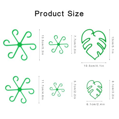 Plant Stem Supports for Indoor Plants, Reusable Monstera Plant Support, Plant Propagation Buddy, Sturdy Houseplant Accessories, Stable Leaf Buddy Plant Support Stakes, 6PCS Green