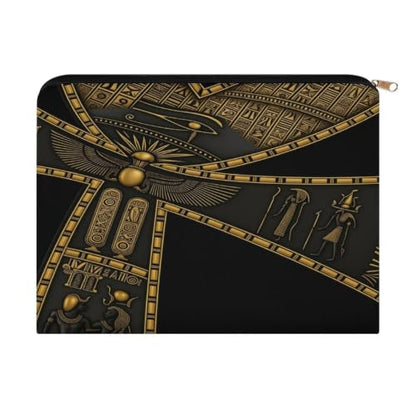 Egyptian Hieroglyphics Makeup Bag for Women, Cosmetic Pouch Travel Toiletry Organizer Bag 8.9"x6.5" Polyester - color: Egyptian Hieroglyphics
