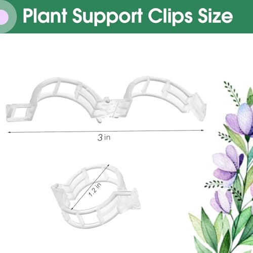 Trellis Clips for Climbing Plants Outdoor,Plant Support Clips Reusable Garden Clips,Tomato Clips, Plastic Trellis Clips,Garden Plant Clips to Grow Upright Makes Plants (50, White)