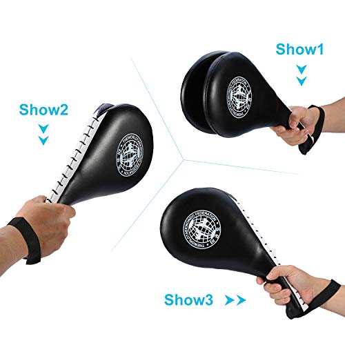 Taekwondo Kick Pads, Pack of 2 Professional TKD Kicking Training Karate Boxing Practice Pad Kickboxing Striking Target Pads Martial Arts Training Equipment for Children and Adults(Black)