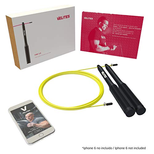 Velites Balanced Jump Rope for Crossfit, Boxing and Fitness Fire 2.0 Ideal for Double Jumps | Aluminum Speed Rope (ballasts not Included) by VELITES.e (Black)
