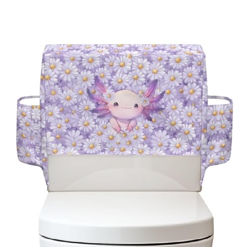 Bathroom Toilet Tank Cover for Home Indoor Bathroom Decor Universal Toilet Top Cover Replacement Perfect for Dorms Rentals Bathrooms, Daisy Axolotl - color: Daisy Axolotl