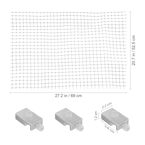 ibasenice Fish Tank Anti-Escaping Net Aquarium Mesh Cover Practical Fish Tank Netting Cover with 5 Brackets 27.55 X 20.86 in Breathable Top for Easy Cleaning