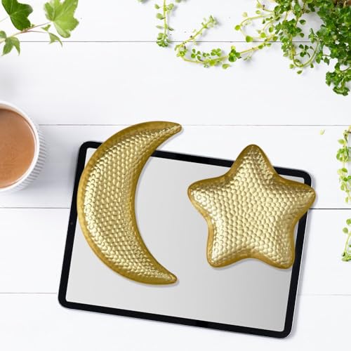 2pcs Ramadan Dessert Tray Metal Serving Plate Small Dinner Dish for Islam Muslim Party Family Gathering Dinning Table Decoration