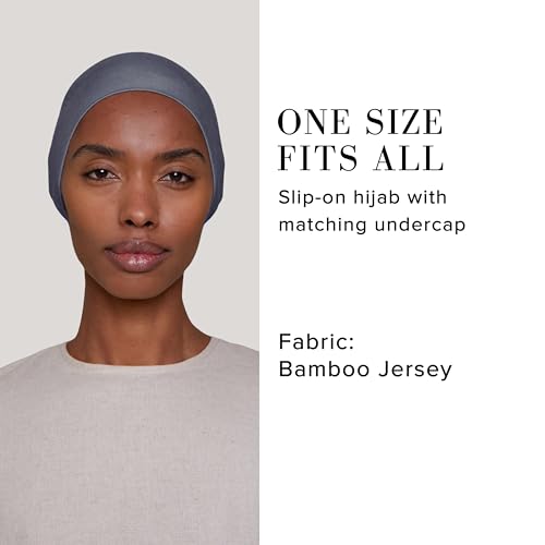 Slip-on Instant Premium Jersey Hijab with Undercap - Buttery Soft, Lightweight Hijab with Innovative Tie-Back Design - color: Charcoal