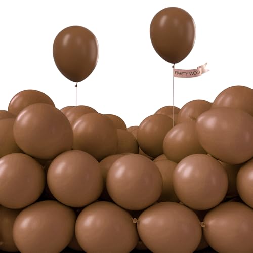 PartyWoo Brown Balloons 50pcs 5 Inch Small Mini Boho Neutral Coffee Tan Fall Latex Balloons for Wedding Baby Shower Gender Reveal Graduation Safari Woodland Birthday Fall Party Decorations Brown-F09 - color: Brown-f09, size: 5 inch