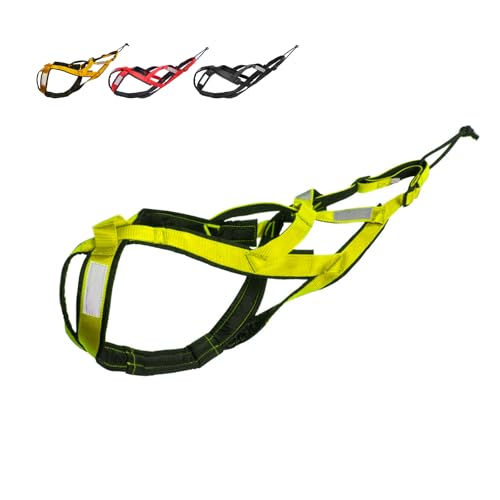Dog Sled Harness Waterproof Nylon with Reflective Strips Durable Running Harness for Large Dogs (Green, M) - color: Green, size: M