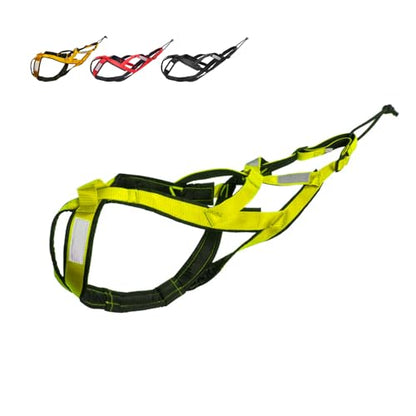 Dog Sled Harness Waterproof Nylon with Reflective Strips Durable Running Harness for Large Dogs (Green, L) - color: Green, size: L