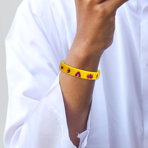24 Packs Eid Mubarak Silicone Bracelets Party Supplies Mubarak Kareem Motivational Rubber Wristbands for Ramadan Mubarak Themed Party Favors Award Gift