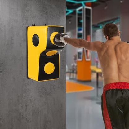 Wall Boxing Punching Pad, Wall Mount Uppercut Boxing Heavy Bag - color: Yellow+Black