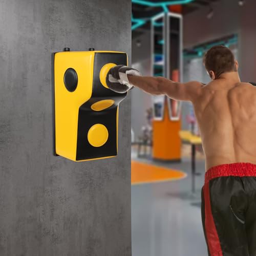 Wall Mount Boxing Training Bag - Uppercut Boxing Training Punching Target - Heavy Punching Bag for Adults for Bedroom/Living Room/Gym - color: Yellow (15.7*11.8*27.5 Inch)