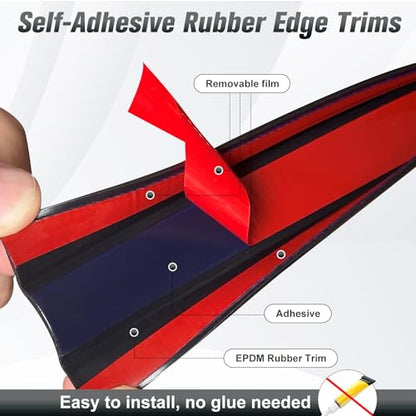 Rubber Edge Trim, 1-1/8 inch (28mm) Wide U Channel Edge Trim, Big Size U Shaped Trim, Self Adhesive Edge Banding for Plywood, Woods, Doors, Shelf, Cabinet, Countertop, Length 20Ft, Black - size: Size1-1/8"(Fit 1-1/16"~1-3/16"), L20'
